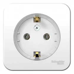 Розетка 1-м ОП Blanca 16А IP20 250В с заземл. без защ. шторок с изолир. пластиной (компакт) бел. SE