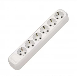 Колодка удлинителя 6-м с заземл. Makel MGP181