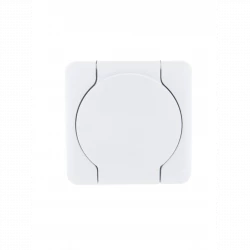 Розетка 1-м ОП Viola с заземл. с крышкой бел. LEZARD 751-0200-123