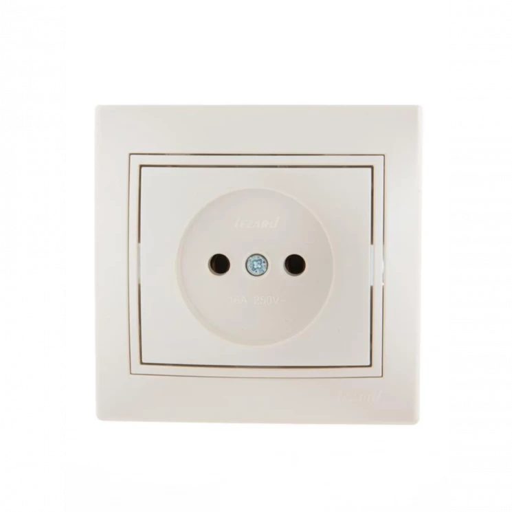 Розетка 1-м СП Mira 16А IP20 без заземл. со вставкой керамика жемчуж./бел. перламутр. LEZARD 701-303