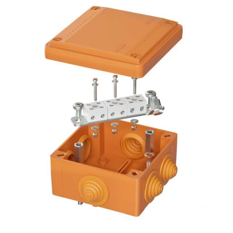 Коробка ответвительная FS 100х100х50мм 6р 450В 6А 4кв.мм с каб. вводами и клеммн. IP56 пластик. DKC