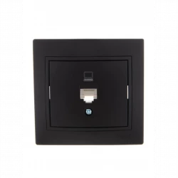 Розетка компьютерная 1-м СП Mira RJ45 черн. бархат LEZARD 701-4242-139