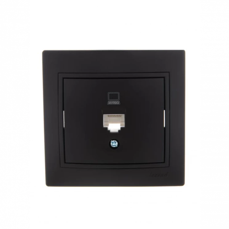 Розетка компьютерная 1-м СП Mira RJ45 черн. бархат LEZARD 701-4242-139