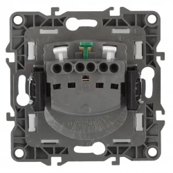 Розетка 1-м СП Эра12 12-2102-01 16А IP20 16AX 250В 2P+E Schuko защ. шторки механизм бел. Эра Б001468