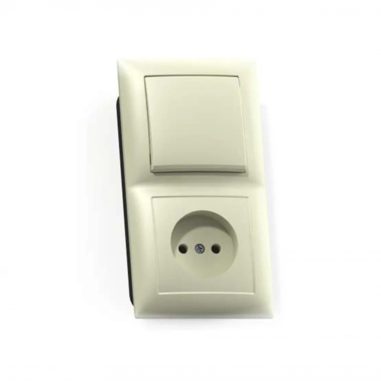 Блок СП БКВР-408 Селена (1-кл. выкл. + розетка) сл. кость Кунцево 8170