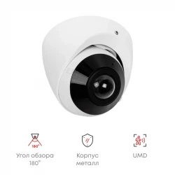 Камера сетевая купольная 5Мп OMNY HS-3605P1AWF16K-0 с микрофоном, объектив 1.68мм,обзор 180°, WDR, ИК-подсветка
