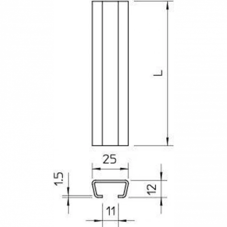 Рейка профильная 2000х25х12 2066 2M FS (дл.2м) OBO 1117033