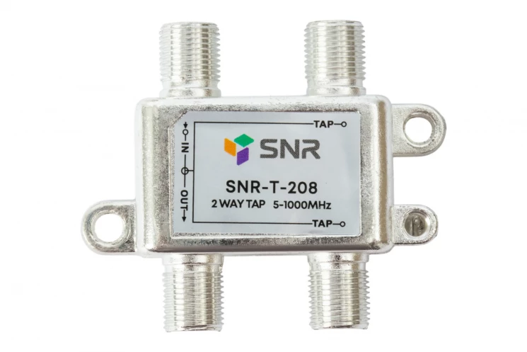 Ответвитель абонентский SNR-T-208 на 2 отвода, вносимое затухание IN-TAP 8dB.