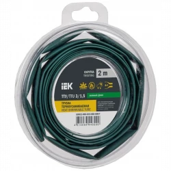 Трубка термоусадочная ТТУ нг-LS 3/1.5 зел. (уп.2м) IEK UDR12-003-D15-002-K06-T