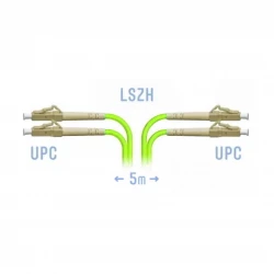 Патчкорд оптический LC/UPC-LC/UPC MM (OM5) Duplex 5 метров, 2мм