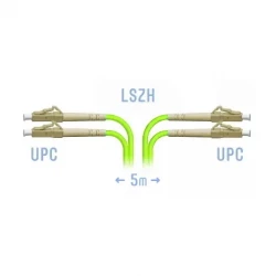 Патчкорд оптический LC/UPC-LC/UPC MM (OM5) Duplex 5 метров, 2мм