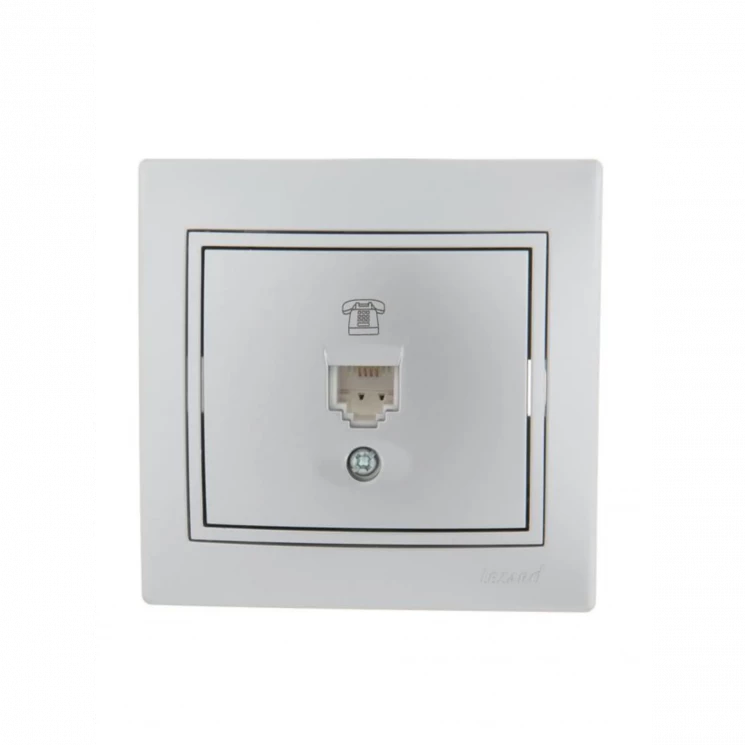 Розетка телефонная 1-м СП Mira RJ11 сер. метал. LEZARD 701-1010-137