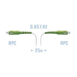 Патчкорд оптический FTTH SC/APC, кабель 604-02-01W, 25 метров