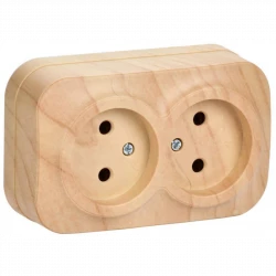Розетка 2-м ОП GLORY РС22-2-ХС 10А без заземл. сосна IEK ERH20-K34-10