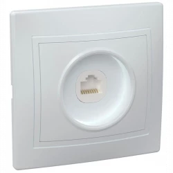 Розетка компьютерная 1-м СП Кварта РК10-КБ IP20 бел. IEK EKK10-K01-DM