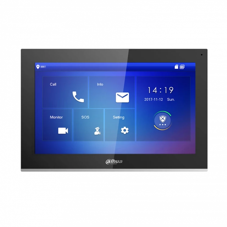 IP монитор для видеодомофона Dahua DH-VTH5441G 10 дюймов, трев.вх/вых 6/1, LAN, встр.карта памяти до 8Гб, DC12В/PoE(802.3af)