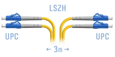 Патчкорд оптический LC/UPC SM Duplex 3 метра