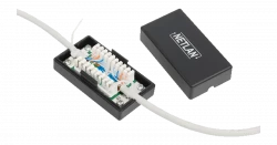 Кабельный соединитель NETLAN IDC-IDC, Кат.5e (Класс D), 100МГц, KRONE, T568A/B, неэкранированный, черный, уп-ка 10шт.
