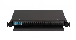 Оптический кросс NIKOMAX 19" Premium Line, 1U, укомплектованный на 8 портов LC/UPC (4 двойных LC/UPC адаптера), SM 9/125 OS2, выдвижной, с полкой