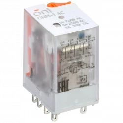 Реле интерфейсное ORM-1 4C 220В AC с LED и тест. кнопкой ONI ORM-1-4C-AC220V-L-B