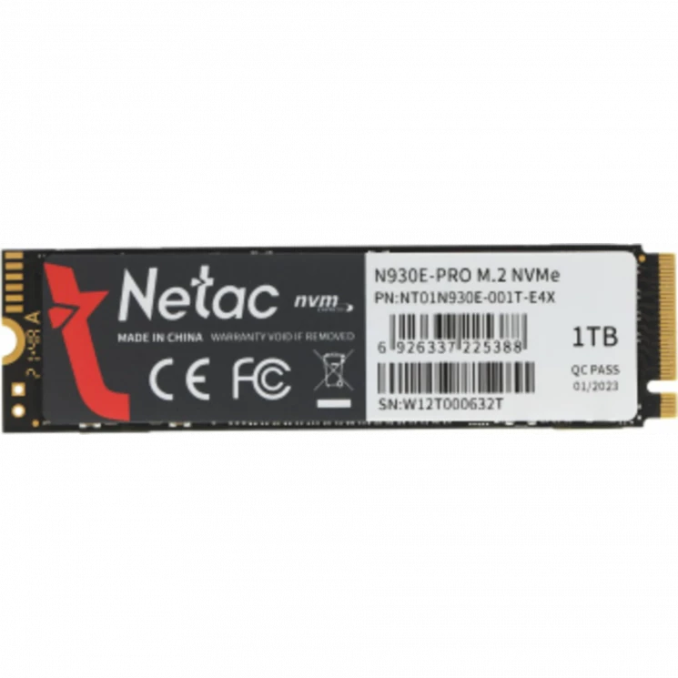 Накопитель SSD Netac PCIe 3.0 x4 1TB NT01N930E-001T-E4X N930E Pro M.2 2280