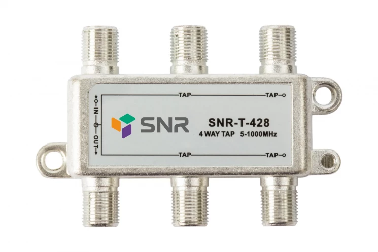 Ответвитель абонентский SNR-T-428, на 4 отвода, вносимое затухание IN-TAP 28dB.