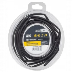 Трубка термоусадочная ТТУ нг-LS 3/1.5 черн. (уп.2м) IEK UDR12-003-D15-002-K02-T