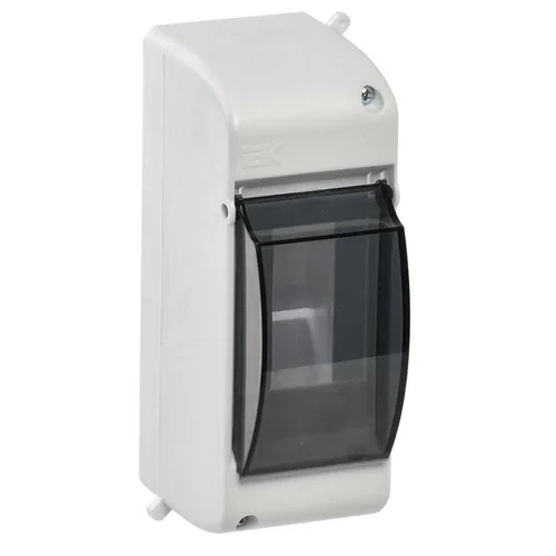 Корпус ОП КМПн 2/2 Krepta 3 IP30 для 2-х авт. выкл. прозр. крышка пластик. бел. IEK MKP42-N-02-30-20