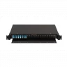 Оптический кросс NIKOMAX 19" Premium Line, 1U, укомплектованный на 16 портов LC/UPC (8 двойных LC/UPC адаптеров), SM 9/125 OS2, выдвижной, с полкой