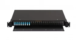 Оптический кросс NIKOMAX 19" Premium Line, 1U, укомплектованный на 16 портов LC/UPC (8 двойных LC/UPC адаптеров), SM 9/125 OS2, выдвижной, с полкой