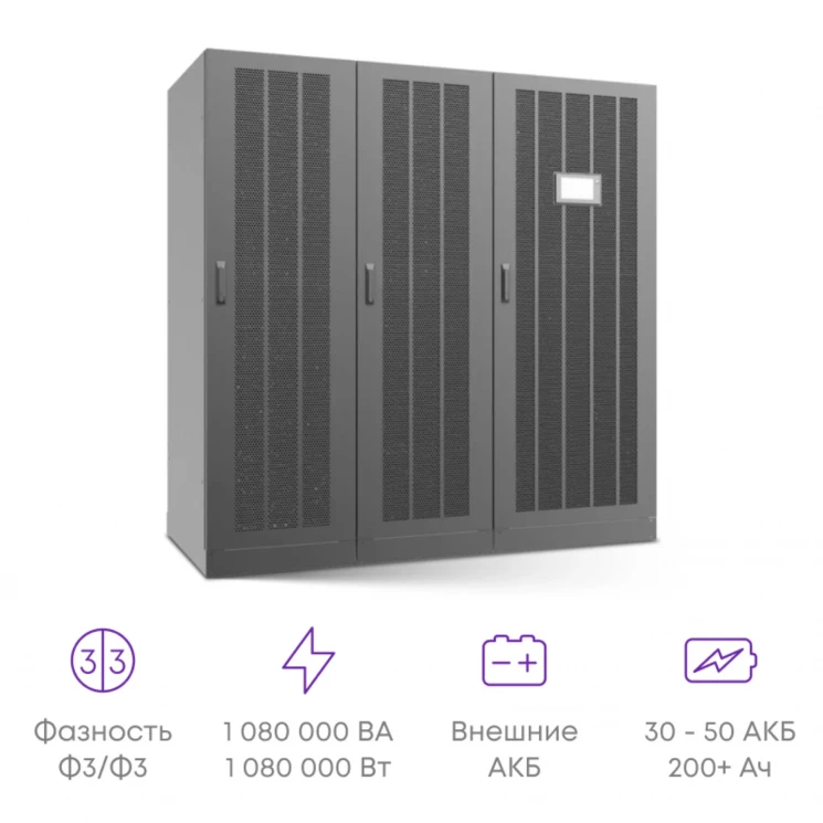 Шасси модульного источника бесперебойного питания он-лайн SNR серии HP 1080кВА (18 слотов для силовых модулей 60кВА), 3ф:3ф (305-485В)