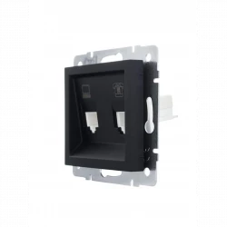 Розетка компьютерная + телефонная 1-м СП Vesna механизм черн. бархат LEZARD 742-4288-143