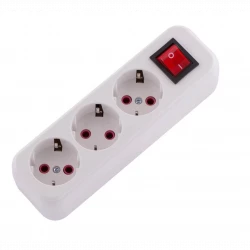 Колодка удлинителя 3-м с заземл. Lila с выкл. LEZARD 720-0300-302