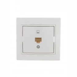 Розетка компьютерная 1-м СП Mira RJ45 бел./бел. LEZARD 701-0202-139