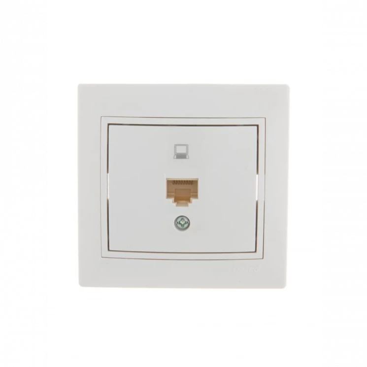 Розетка компьютерная 1-м СП Mira RJ45 бел./бел. LEZARD 701-0202-139