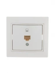 Розетка компьютерная 1-м СП Mira RJ45 бел./бел. LEZARD 701-0202-139