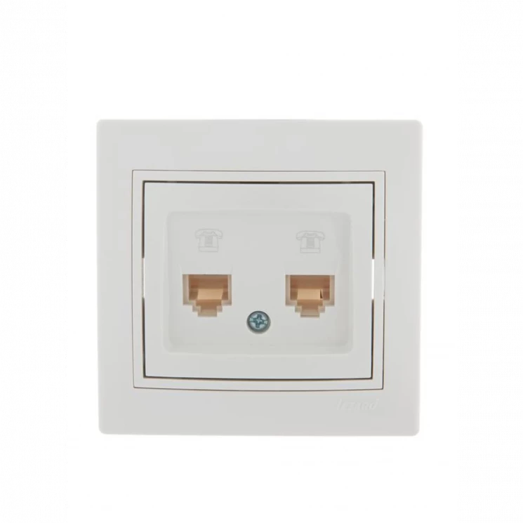 Розетка телефонная 2-м СП Mira RJ11 бел./бел. LEZARD 701-0202-138