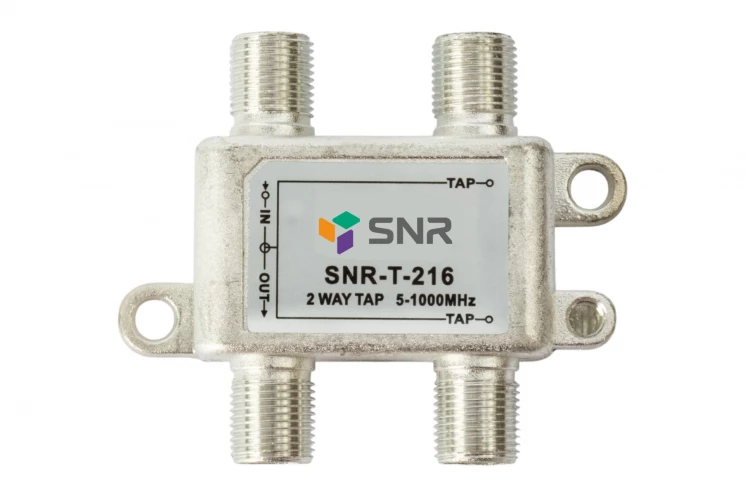 Ответвитель абонентский SNR-T-216 на 2 отвода, вносимое затухание IN-TAP 16dB.