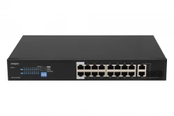Неуправляемый 16 портовый PoE коммутатор PUS-2C16L-250R с возможностью установки в стойку