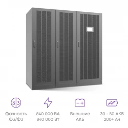 Шасси модульного источника бесперебойного питания он-лайн SNR серии HP 840кВА (14 слотов для силовых модулей 60кВА), 3ф:3ф (305-485В)