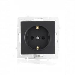 Розетка 1-м СП Vesna с заземл. защ. шторки ПБТ механизм черн. бархат LEZARD 742-4288-124B