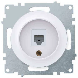 Розетка компьютерная 1-м СП Florence RJ45 кат.5E механизм бел. (1E20701300) OneKeyElectro 2172770