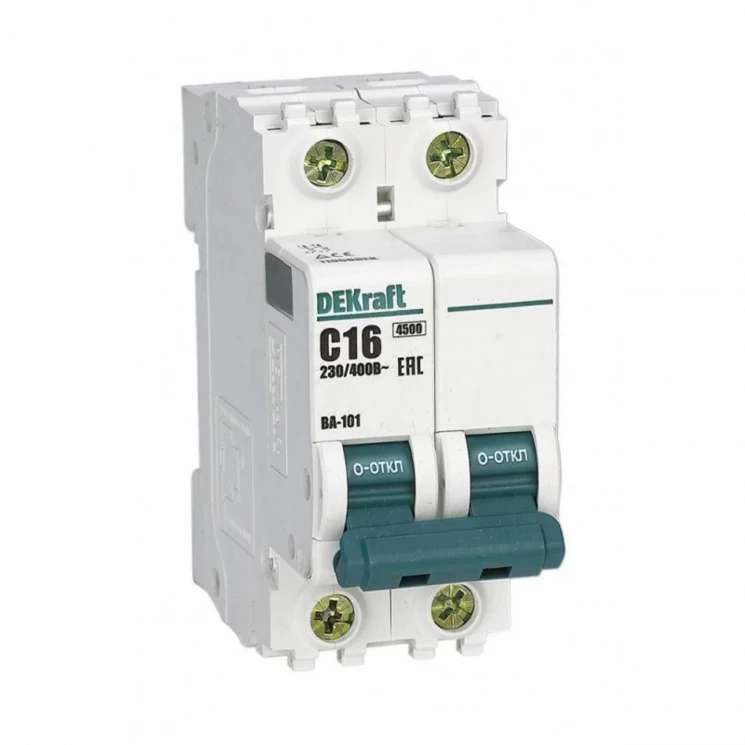 Выключатель автоматический модульный 2п C 16А 4.5кА ВА-101 DEKraft 11066DEK