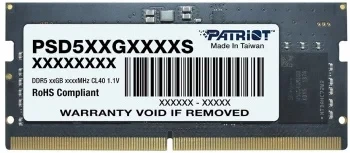 Память DDR5 16GB 4800MHz Patriot PSD516G480081S RTL PC5-38400 CL40 SO-DIMM 262-pin 1.1В