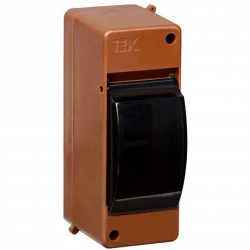 Корпус ОП КМПн 2/2 Krepta 3 IP30 для 2-х авт. выкл. прозр. крышка пластик. дуб IEK MKP42-N-02-30-20-