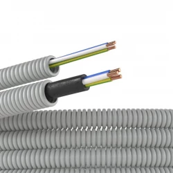 Труба гофрированная ПВХ д.16мм с проводом РЭК ГОСТ+ ПВ-1(ПуВ) 3*2.5 (50м)