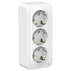 Розетка 3-м ОП Blanca 16А IP20 250В с заземл. защ. шторки с изолир. пластиной бел. SE BLNRA011311