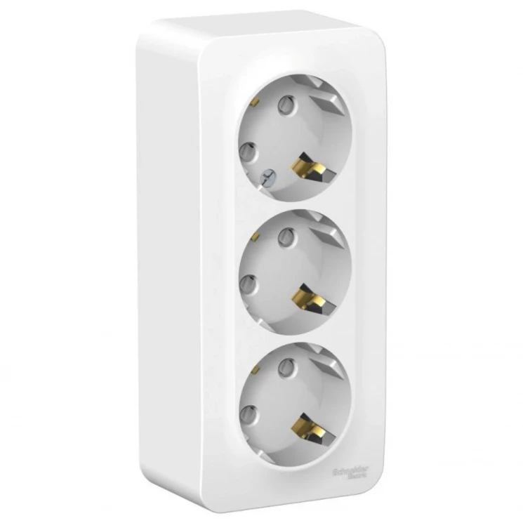 Розетка 3-м ОП Blanca 16А IP20 250В с заземл. защ. шторки с изолир. пластиной бел. SE BLNRA011311