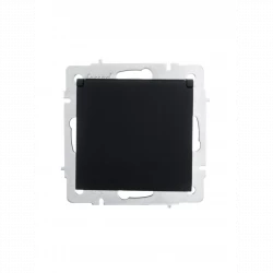 Розетка 1-м СП Vesna с заземл. с крышкой ПБТ механизм черн. бархат LEZARD 742-4288-123B