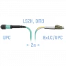 Патчкорд оптический MPO/UPC-8LC/UPC, DPX, MM (50/125 OM3), 2 метра
